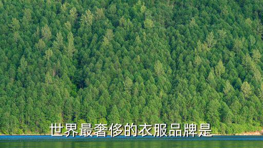 世界最奢侈的衣服品牌是