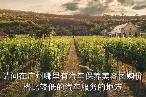 請問在廣州哪里有汽車保養美容團購價格比較低的汽車服務的地方