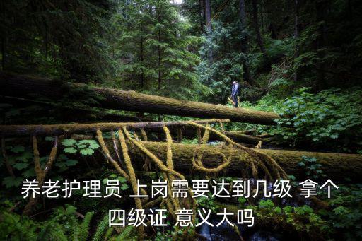 養老護理員 上崗需要達到幾級 拿個四級證 意義大嗎