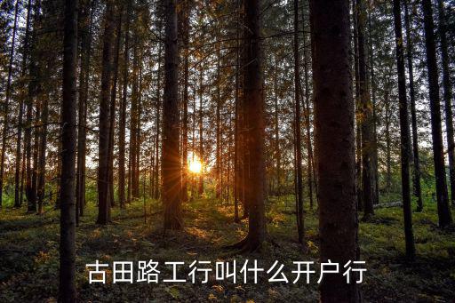 古田路工行叫什么開戶行