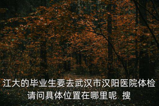 江大的畢業(yè)生要去武漢市漢陽醫(yī)院體檢請問具體位置在哪里呢  搜