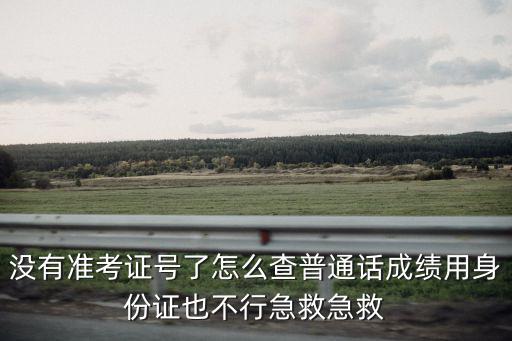 沒有準考證號了怎么查普通話成績用身份證也不行急救急救