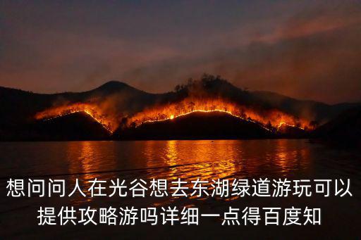 想問問人在光谷想去東湖綠道游玩可以提供攻略游嗎詳細一點得百度知