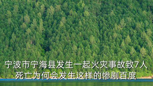 寧波市寧?？h發(fā)生一起火災(zāi)事故致7人死亡為何會(huì)發(fā)生這樣的慘劇百度