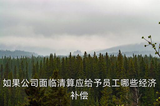 如果公司面臨清算應給予員工哪些經濟補償