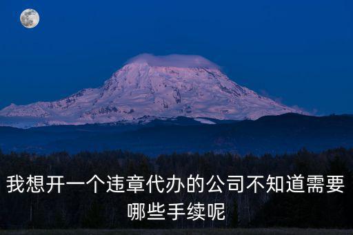 我想開一個違章代辦的公司不知道需要哪些手續呢