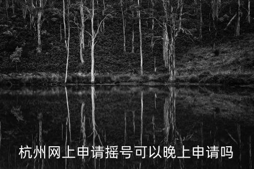 杭州搖號申請，杭州網上申請搖號可以晚上申請嗎