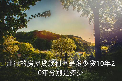 建行的房屋貸款利率是多少貸10年20年分別是多少