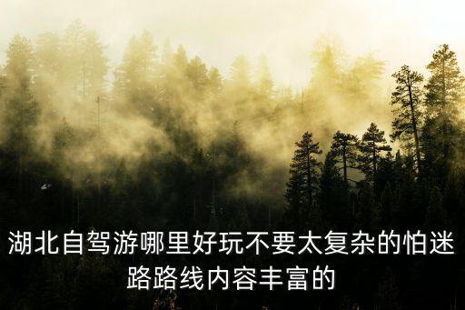 湖北自駕游哪里好玩不要太復雜的怕迷路路線內容豐富的