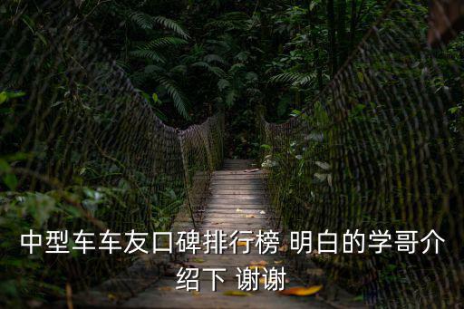 中型車車友口碑排行榜 明白的學哥介紹下 謝謝
