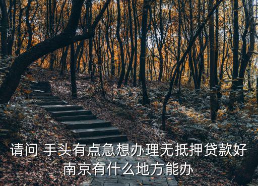 南京辦理貸款，請問 手頭有點急想辦理無抵押貸款好南京有什么地方能辦
