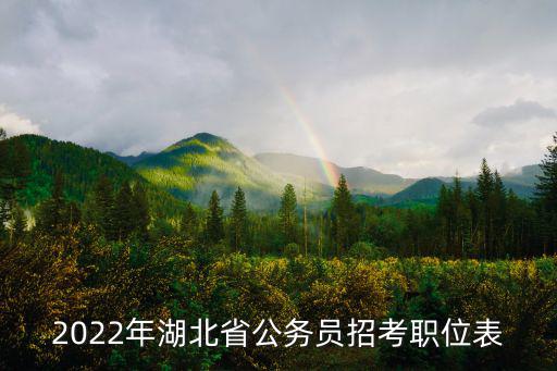 2022年湖北省公務(wù)員招考職位表