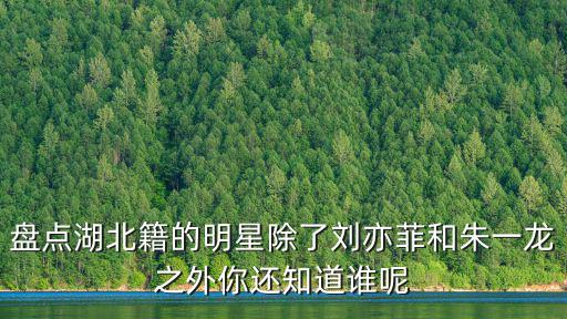 盤點湖北籍的明星除了劉亦菲和朱一龍之外你還知道誰呢