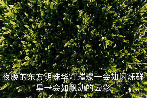 夜晚的東方明珠華燈璀璨一會(huì)如閃爍群星一會(huì)如飄動(dòng)的云彩