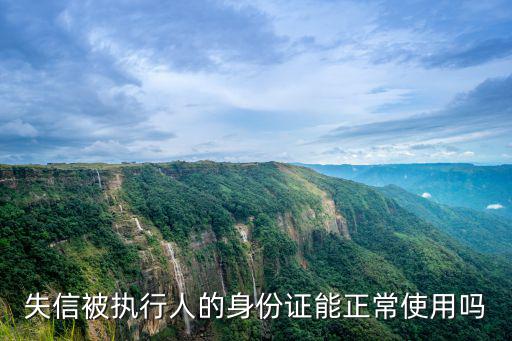 失信被執行人的身份證能正常使用嗎