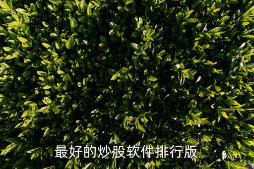 最好的炒股軟件排行版