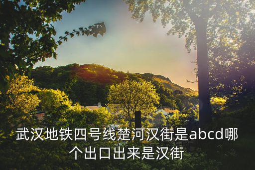 武漢地鐵四號線楚河漢街是abcd哪個出口出來是漢街