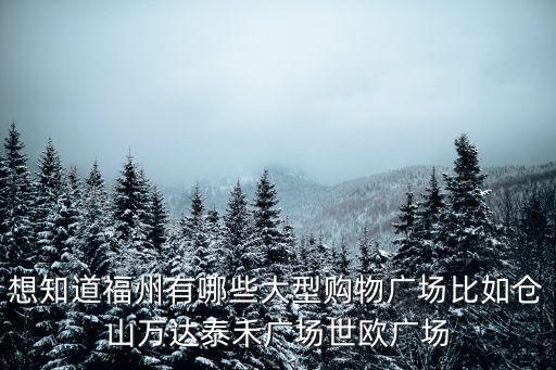 想知道福州有哪些大型購物廣場比如倉山萬達泰禾廣場世歐廣場