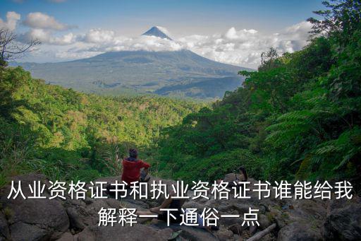 從業(yè)資格證書和執(zhí)業(yè)資格證書誰能給我解釋一下通俗一點