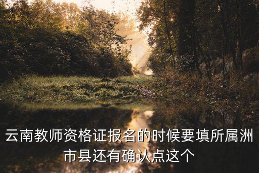 教師資格認定時間，云南教師資格證報名的時候要填所屬洲市縣還有確認點這個