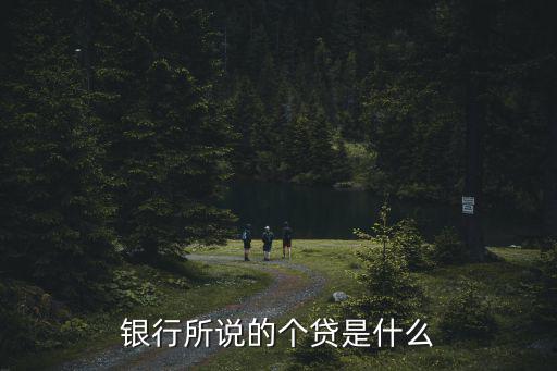 銀行所說的個貸是什么