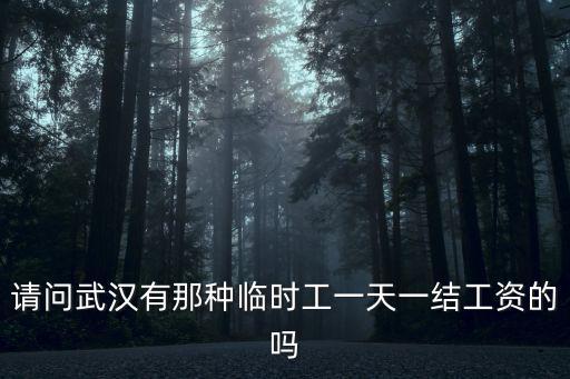 請問武漢有那種臨時工一天一結工資的嗎
