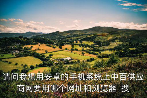 請(qǐng)問我想用安卓的手機(jī)系統(tǒng)上中百供應(yīng)商網(wǎng)要用哪個(gè)網(wǎng)址和瀏覽器  搜
