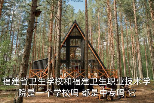 福建衛(wèi)生職業(yè)學(xué)院，福建省衛(wèi)生學(xué)校和福建衛(wèi)生職業(yè)技術(shù)學(xué)院是一個(gè)學(xué)校嗎 都是中專嗎 它