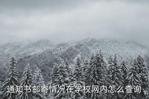 通知書郵寄情況在學校網內怎么查詢