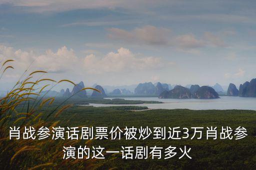 肖戰(zhàn)參演話劇票價(jià)被炒到近3萬(wàn)肖戰(zhàn)參演的這一話劇有多火