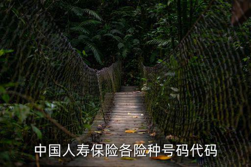 中國人壽保險各險種號碼代碼