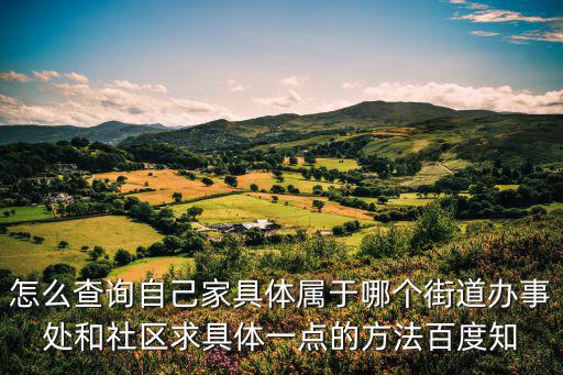 怎么查詢自己家具體屬于哪個街道辦事處和社區(qū)求具體一點的方法百度知