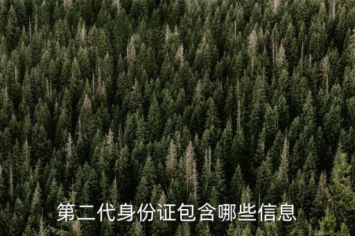 第二代身份證包含哪些信息