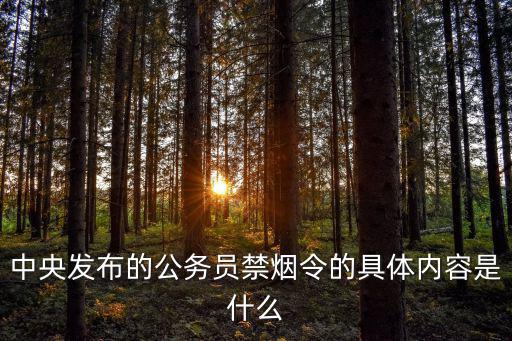 中央發(fā)布的公務(wù)員禁煙令的具體內(nèi)容是什么