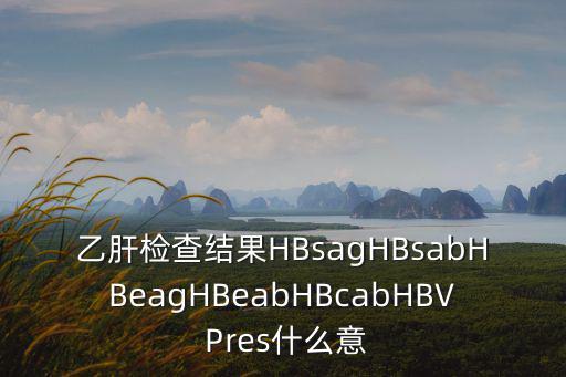 乙肝檢查結(jié)果HBsagHBsabHBeagHBeabHBcabHBV Pres什么意