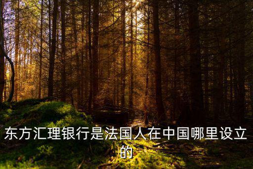 東方匯理銀行是法國(guó)人在中國(guó)哪里設(shè)立的