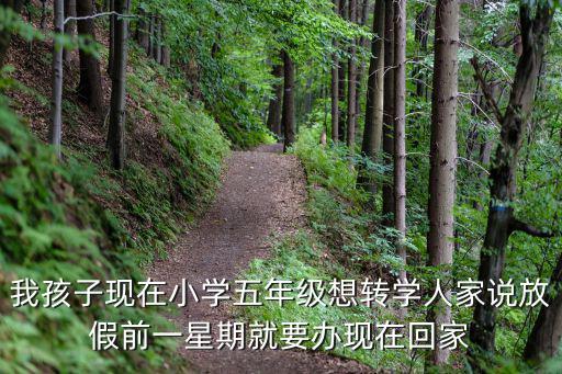 我孩子現在小學五年級想轉學人家說放假前一星期就要辦現在回家
