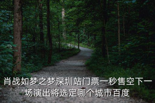 肖戰(zhàn)如夢(mèng)之夢(mèng)深圳站門票一秒售空下一場(chǎng)演出將選定哪個(gè)城市百度