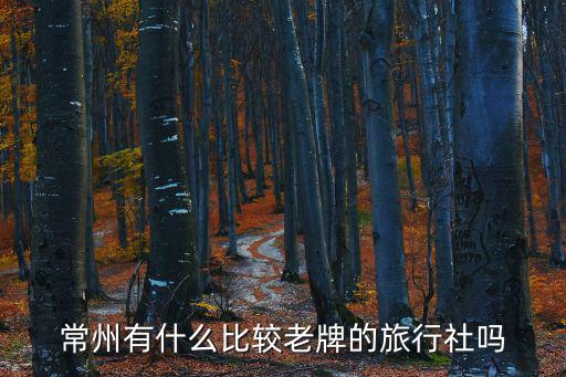 常州有什么比較老牌的旅行社嗎