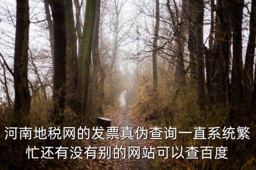 河南地稅，河南地稅網的發票真偽查詢一直系統繁忙還有沒有別的網站可以查百度