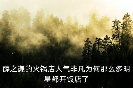 薛之謙的火鍋店人氣非凡為何那么多明星都開(kāi)飯店了