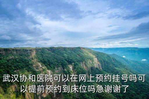 武漢協(xié)和醫(yī)院可以在網(wǎng)上預(yù)約掛號(hào)嗎可以提前預(yù)約到床位嗎急謝謝了