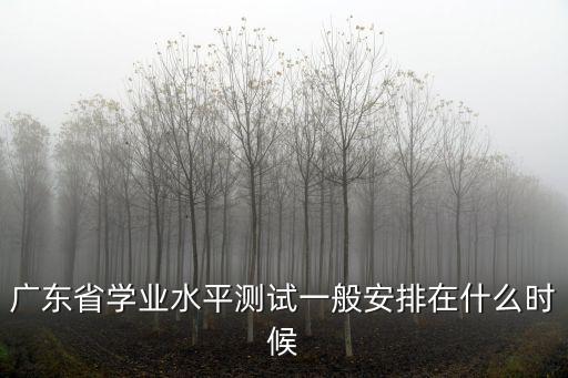 廣東省學業水平測試一般安排在什么時候