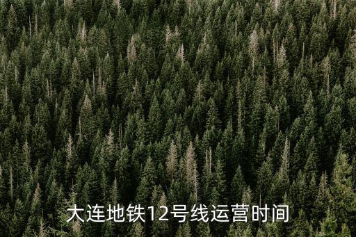 大連地鐵12號線運(yùn)營時間
