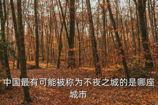 中國最有可能被稱為不夜之城的是哪座城市