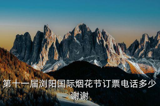 第十一屆瀏陽國際煙花節訂票電話多少謝謝