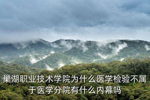 巢湖職業(yè)技術(shù)學(xué)院為什么醫(yī)學(xué)檢驗(yàn)不屬于醫(yī)學(xué)分院有什么內(nèi)幕嗎