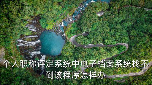 職稱系統(tǒng)，個人職稱評定系統(tǒng)中電子檔案系統(tǒng)找不到該程序怎樣辦