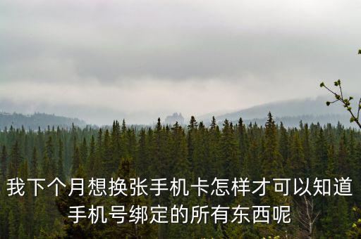 我下個月想換張手機卡怎樣才可以知道手機號綁定的所有東西呢