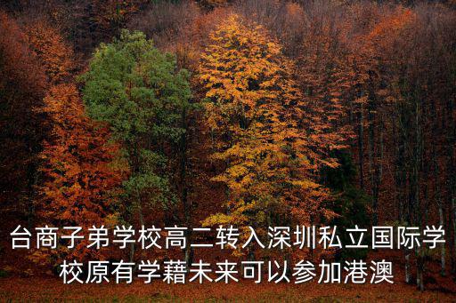 華東臺商子女學校官網(wǎng)，臺商子弟學校高二轉入深圳私立國際學校原有學藉未來可以參加港澳